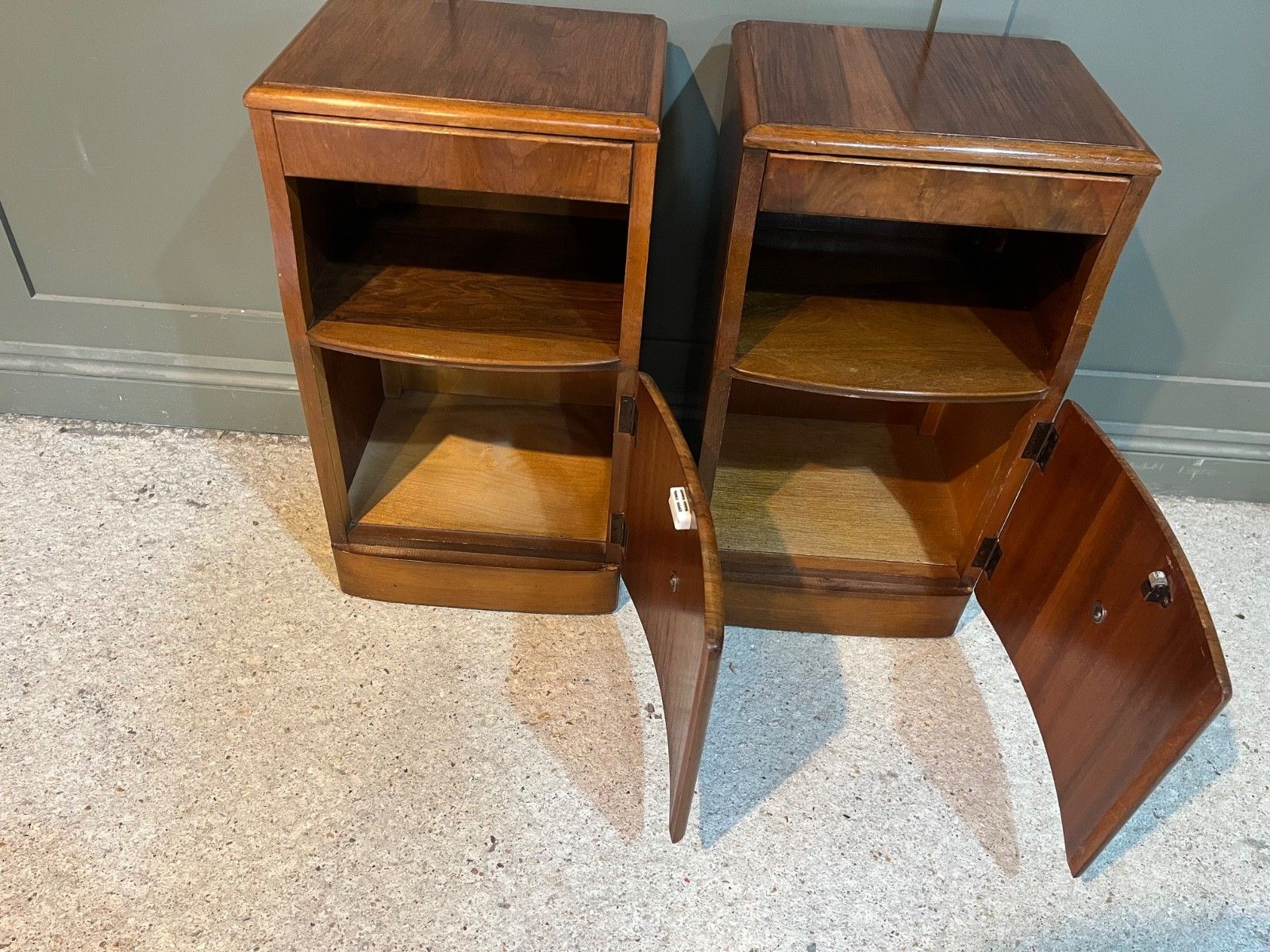 Vintage Bedside Cabinets Circa 1950’s Wood, Beautiful Condition photo furniture