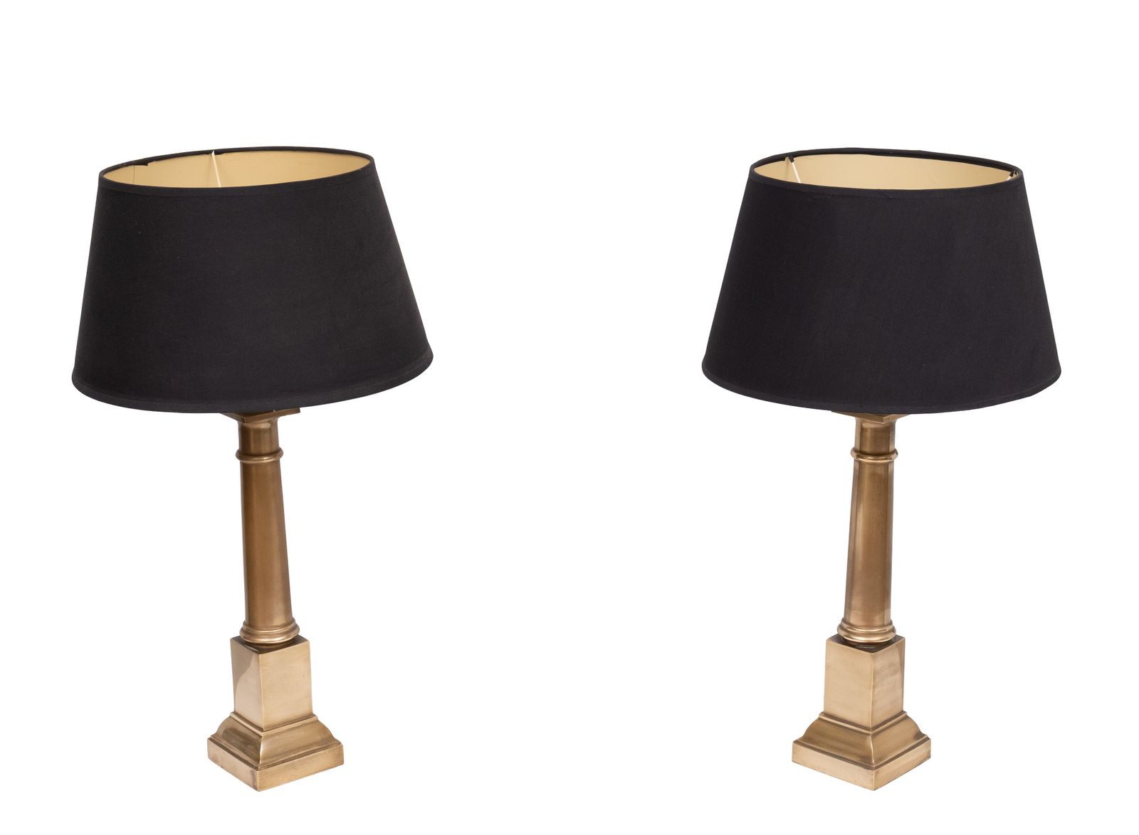 A Set Of Two Bronze Doric Column Table Lamps 1960s France photo buy