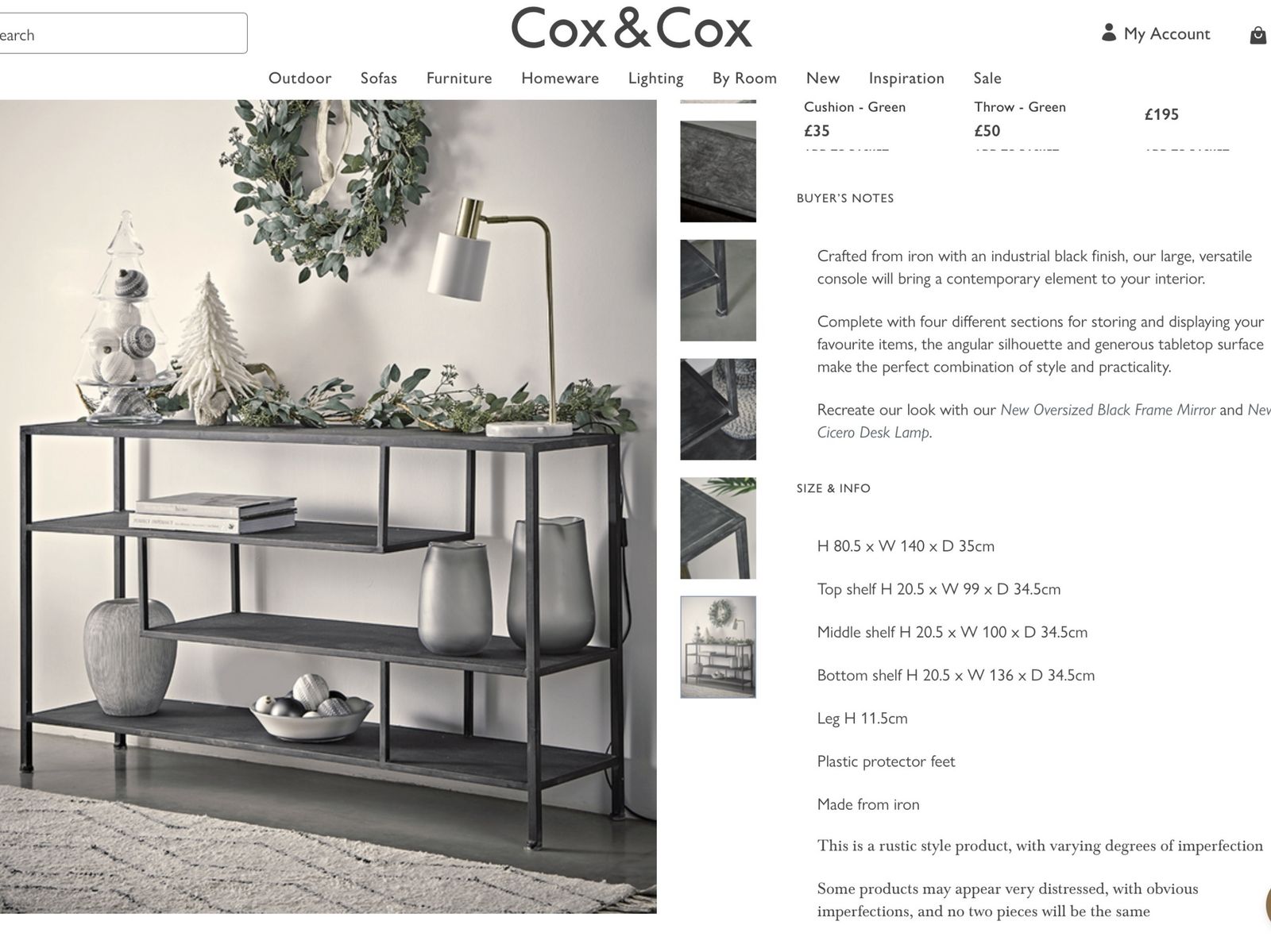 Cox & Cox Industrial Style  Console photo vintage