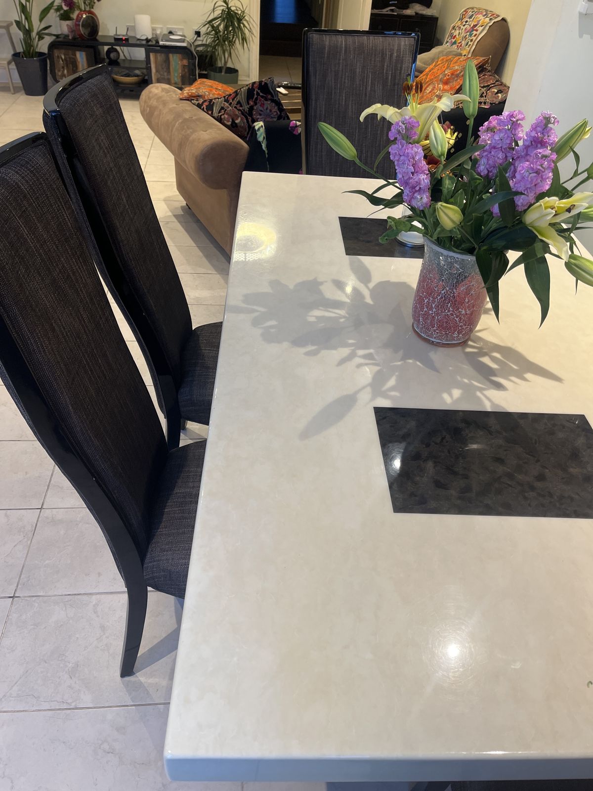 Marble Dining Table And Chairs photo furniture