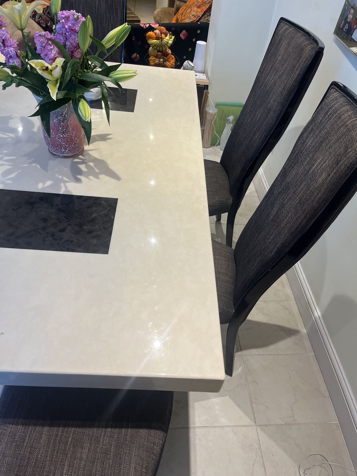 Marble Dining Table And Chairs photo for sale