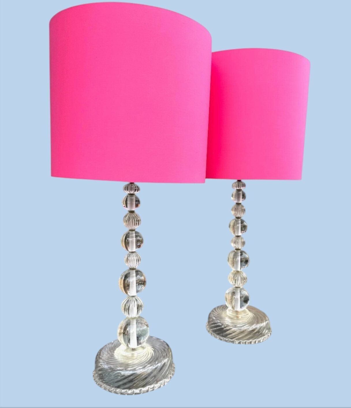 Lighting A Pair Of Large 1970s Murano Glass Lamps Attributed To Barovier & Toso photo