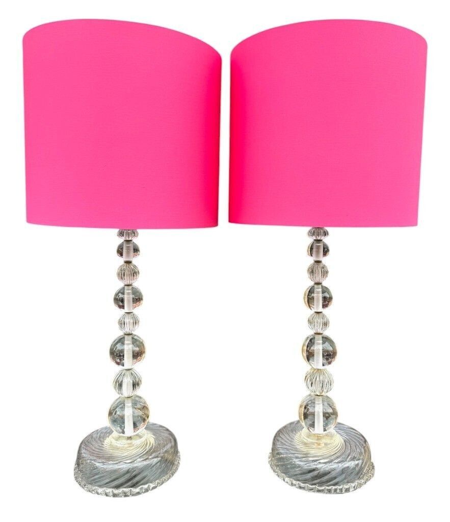 1850.0 A Pair Of Large 1970s Murano Glass Lamps Attributed To Barovier & Toso photo