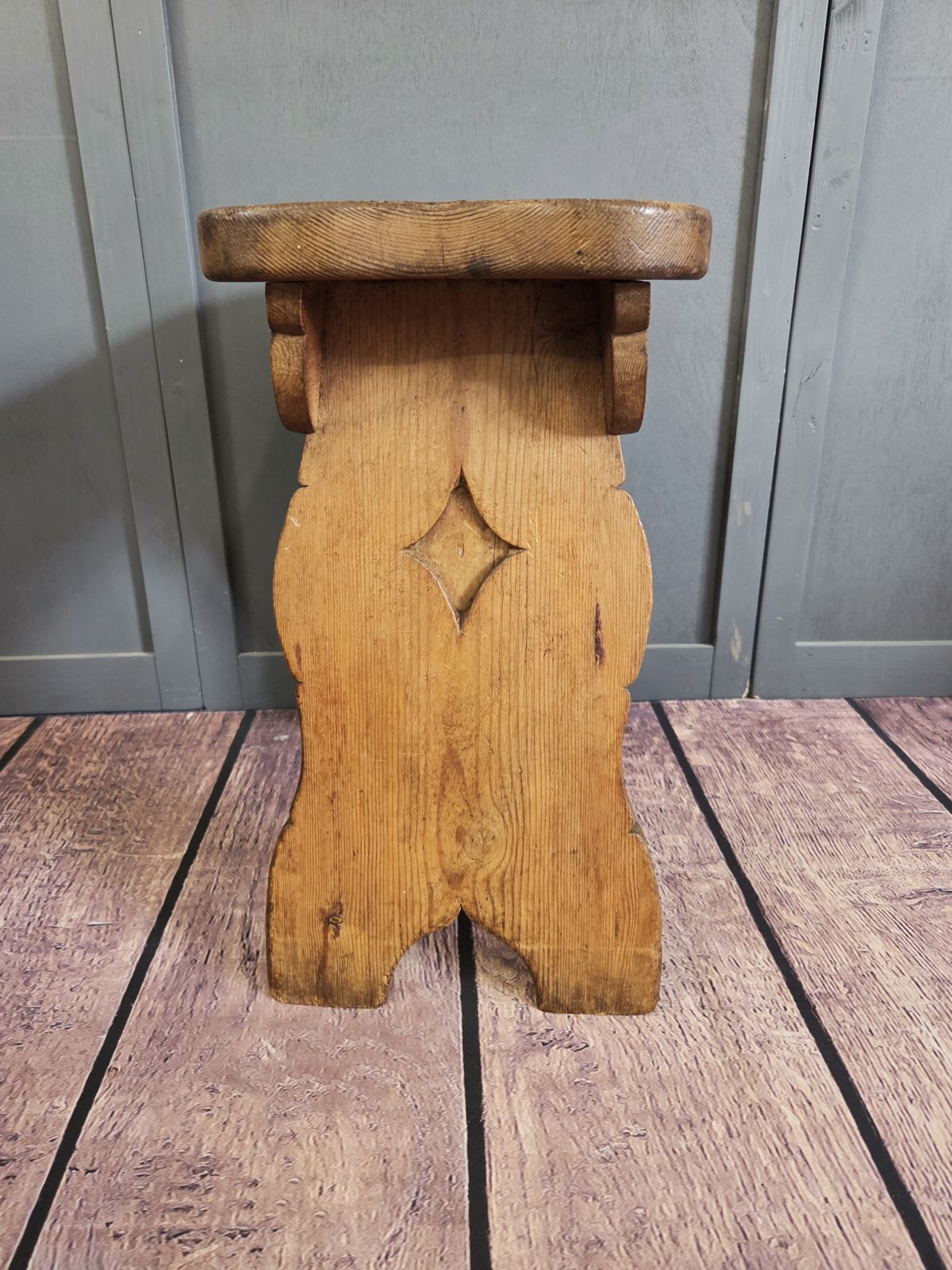 Early 20th Century Arts And Crafts Style Pine Stool photo Furniture