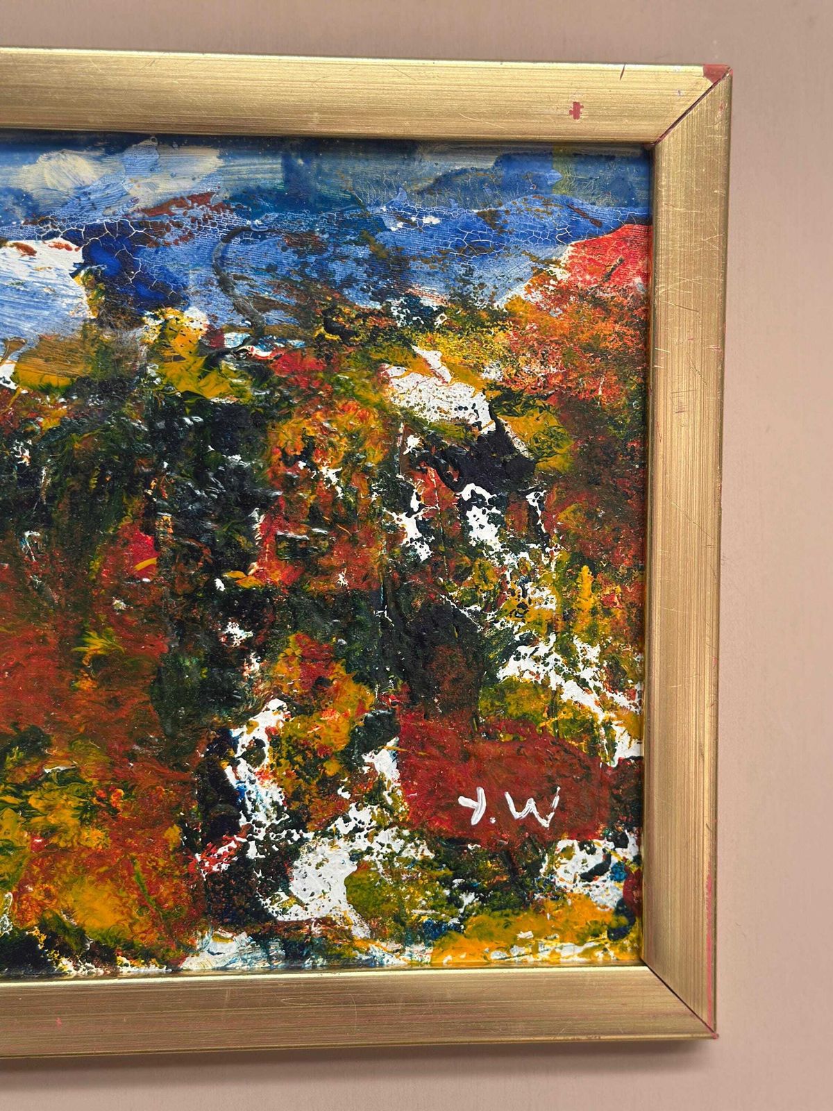Swedish Mid Century Oil On Panel – “Folk Fran V” By Unknown Artist, Dated 1970, Vintage & Framed 27 × 26 Cm( 10.6" X 10.2") photo vinterior