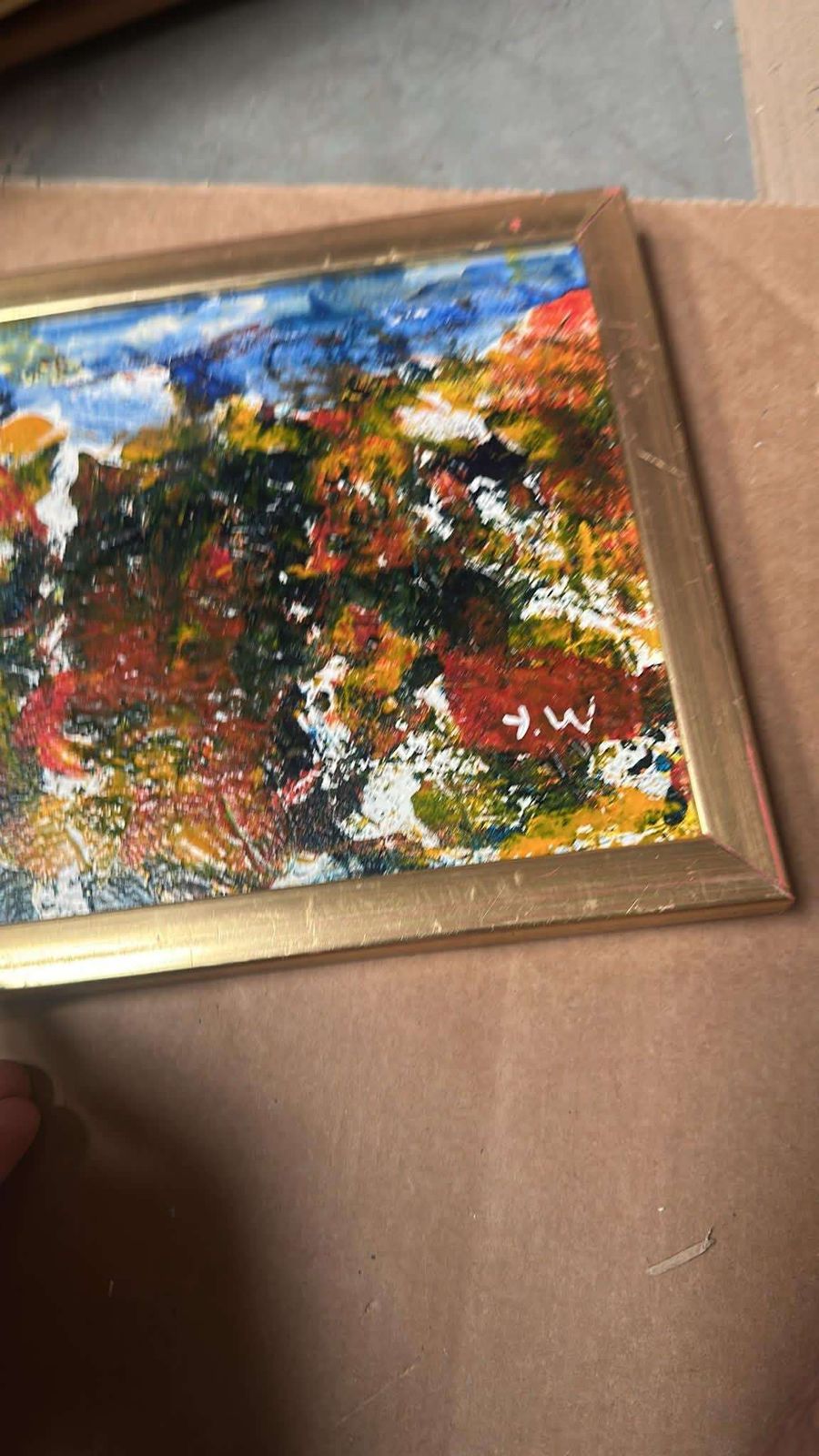 Swedish Mid Century Oil On Panel – “Folk Fran V” By Unknown Artist, Dated 1970, Vintage & Framed 27 × 26 Cm( 10.6" X 10.2") photo vintage