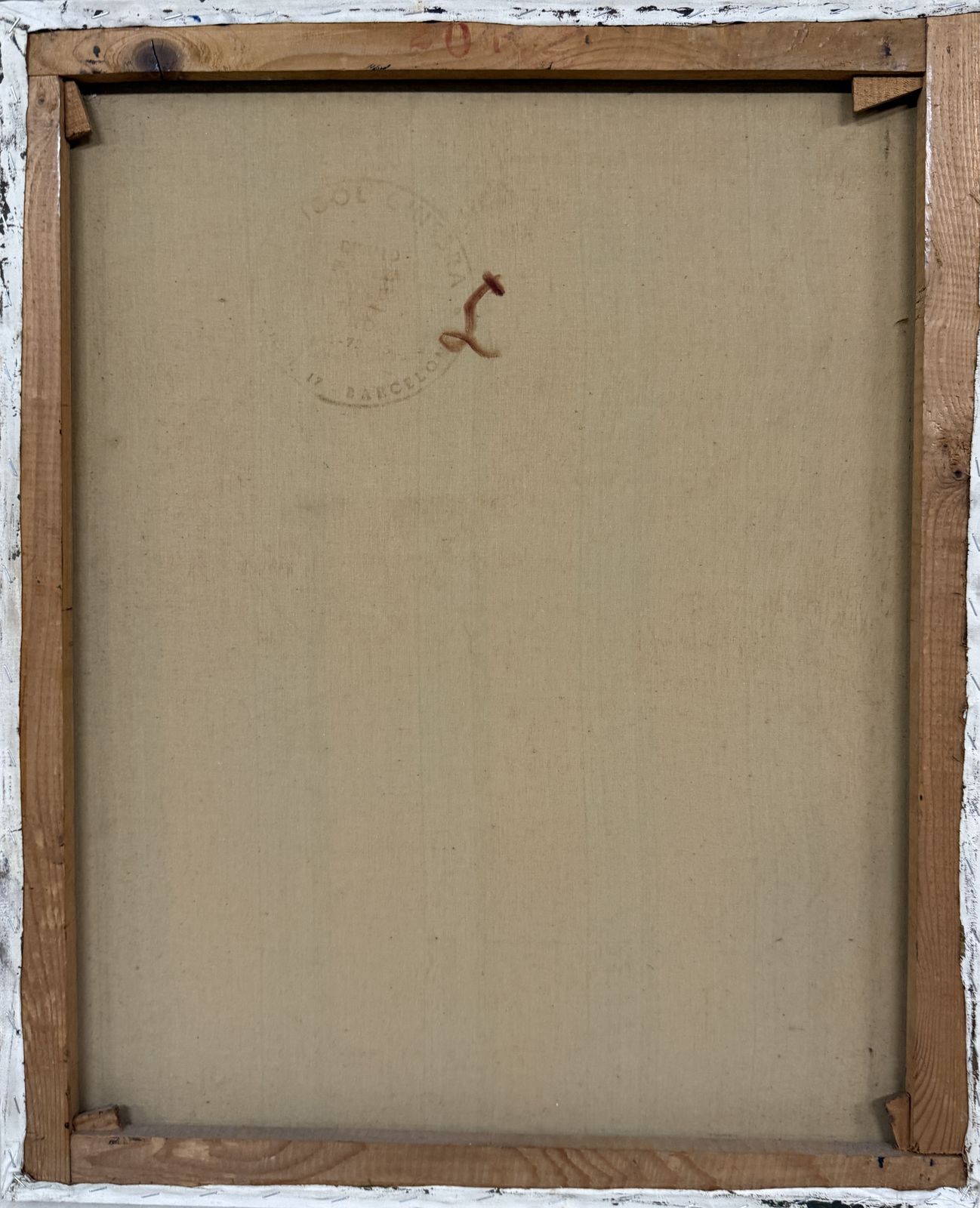 photo furniture Luis Garcia Oliver – Mediterraan Vrouwenportret Met Fruitmand, Spaans Figuratief Olieverfschilderij 1974