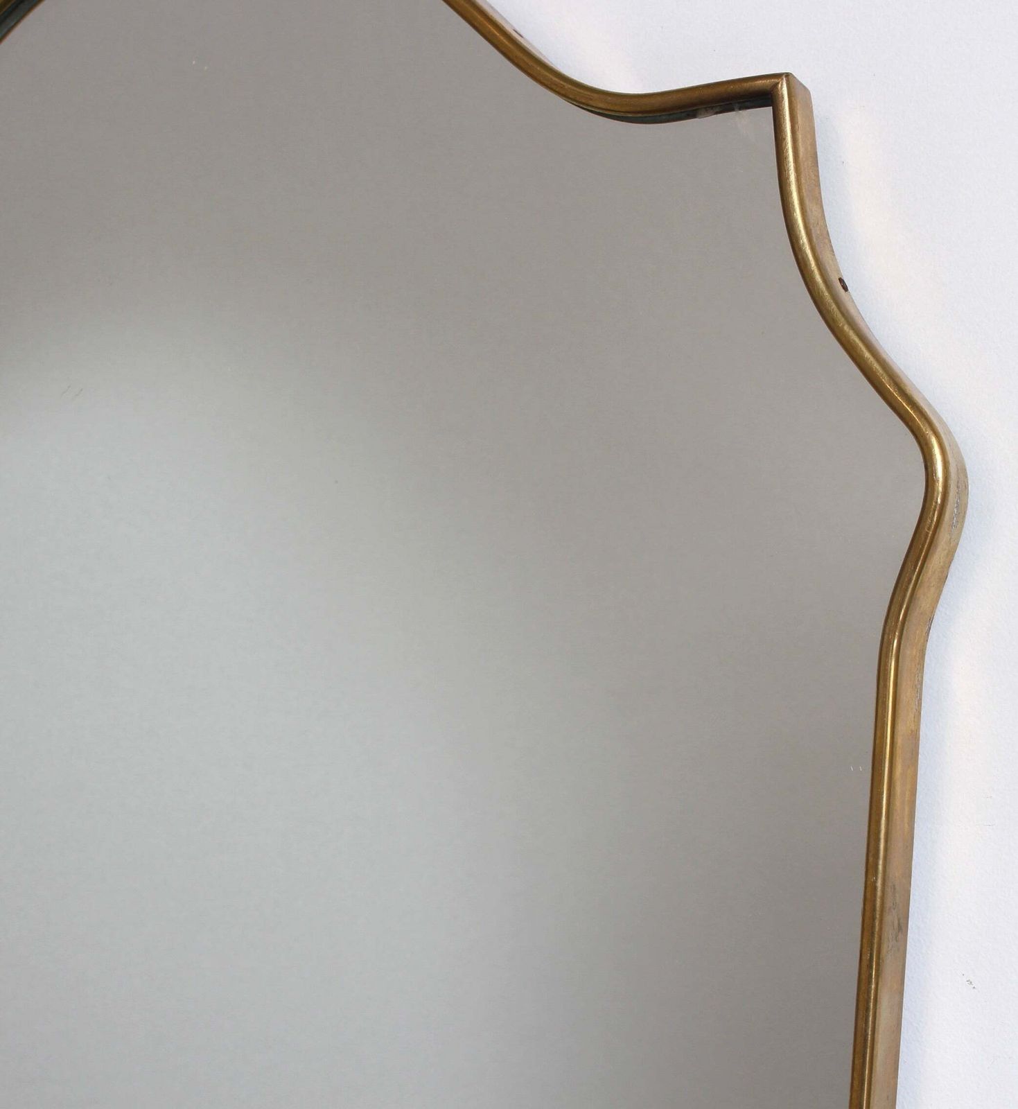 Mid Century Italian Wall Mirror With Brass Frame (Circa 1960s) photo vinterior