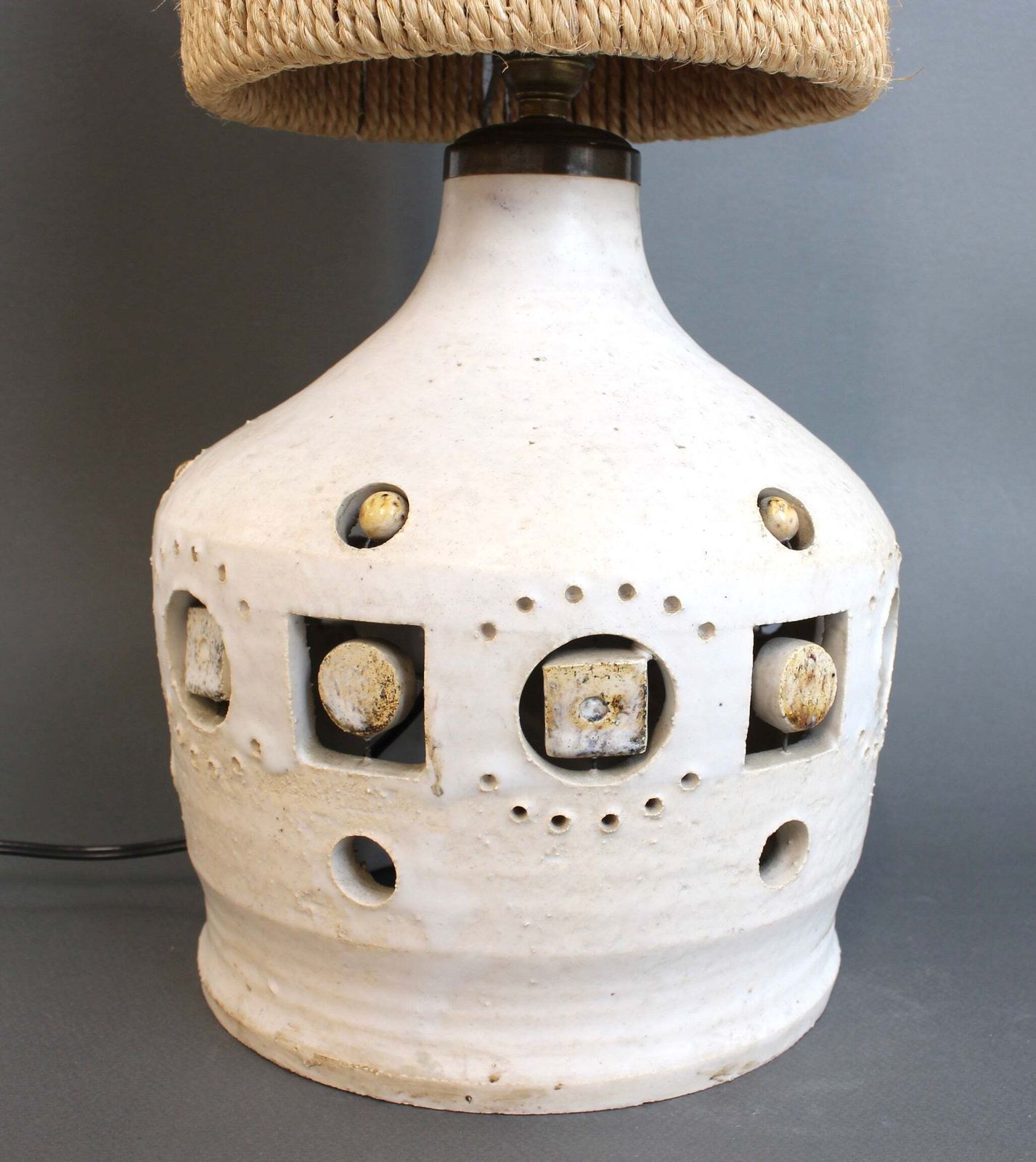 photo furniture Vintage French Ceramic Table Lamp Attributed To Georges Pelletier (Circa 1970s)