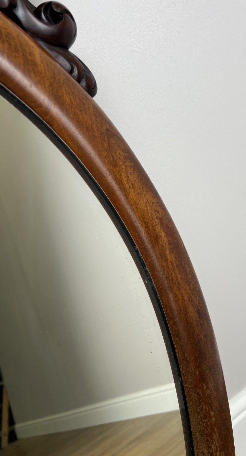 Mirror Antique French Walnut Ornate Wall Mirror Decorative Frame Lot 6135 photo vintage