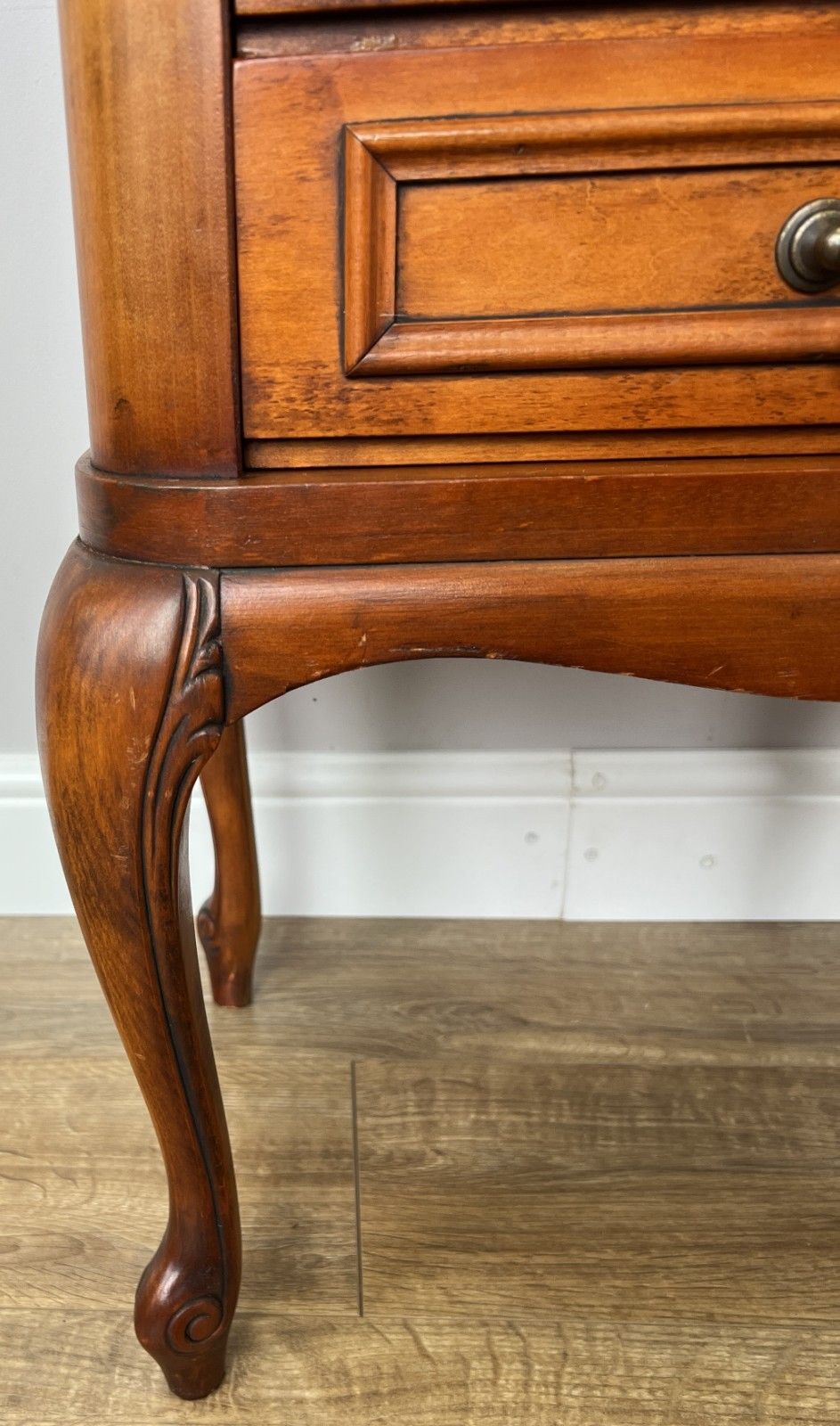 photo furniture Pair Of Bedside Tables Vintage French Louis Nightstands Carved Cabinets Lot 6134