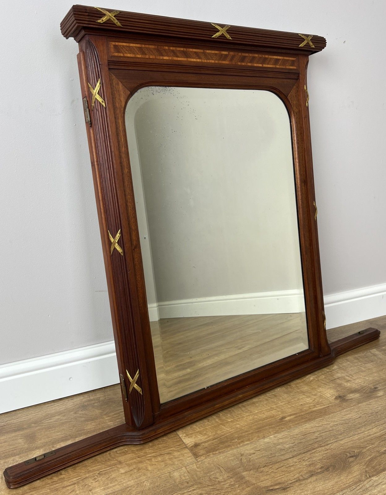 Mirror Antique French Walnut Wall Mirror Carved Decorative Frame Lot 6138