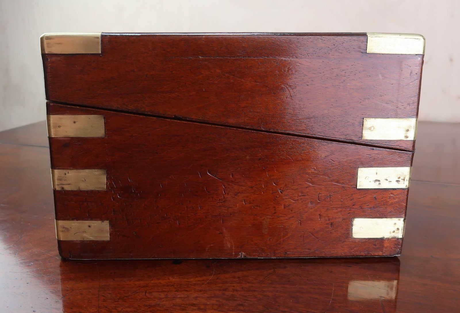 Large Antique Campaign Brass Mounted Writing Box. English C.1850 photo buy