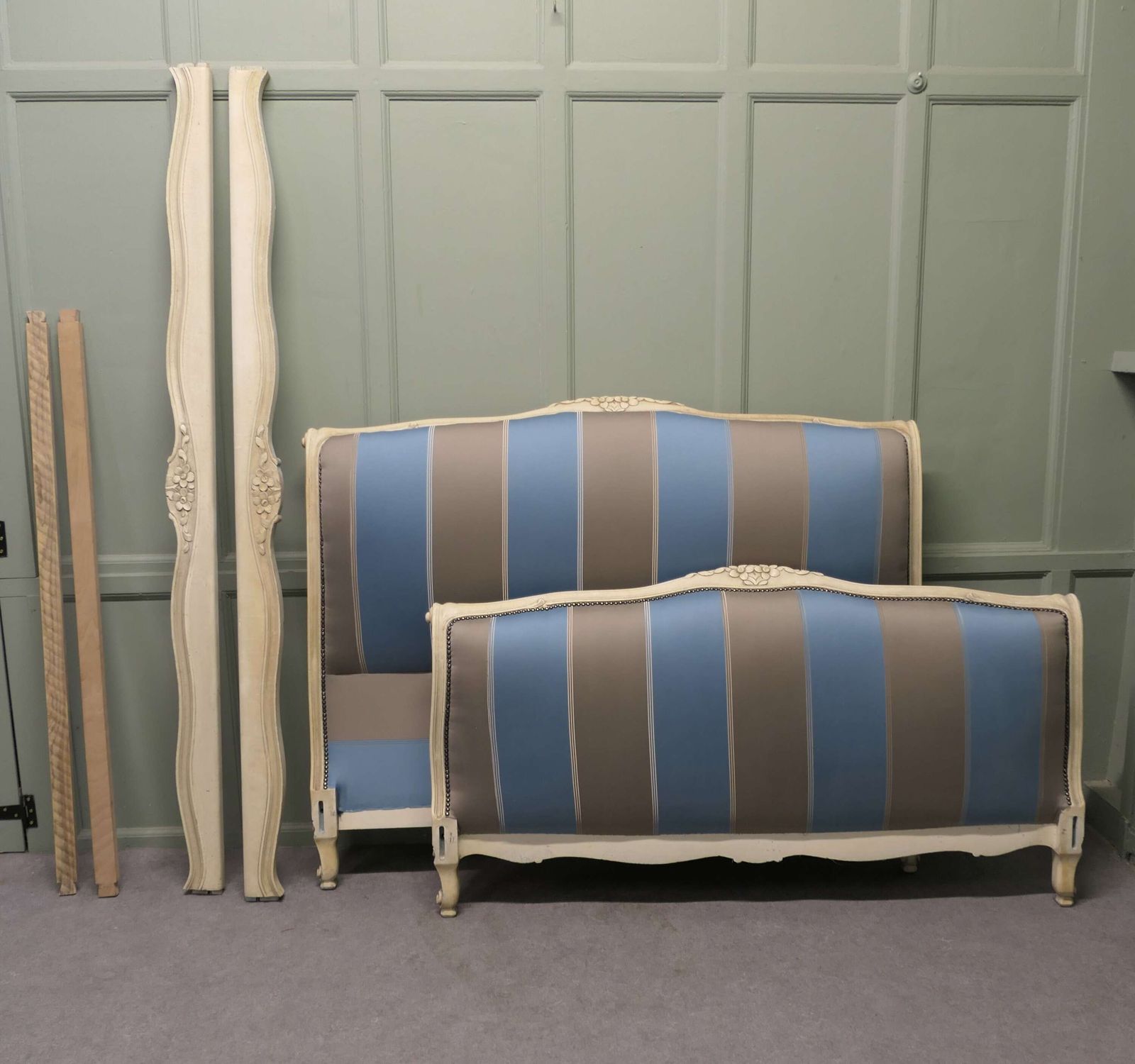 French Silk Upholstered Château Double Bed
