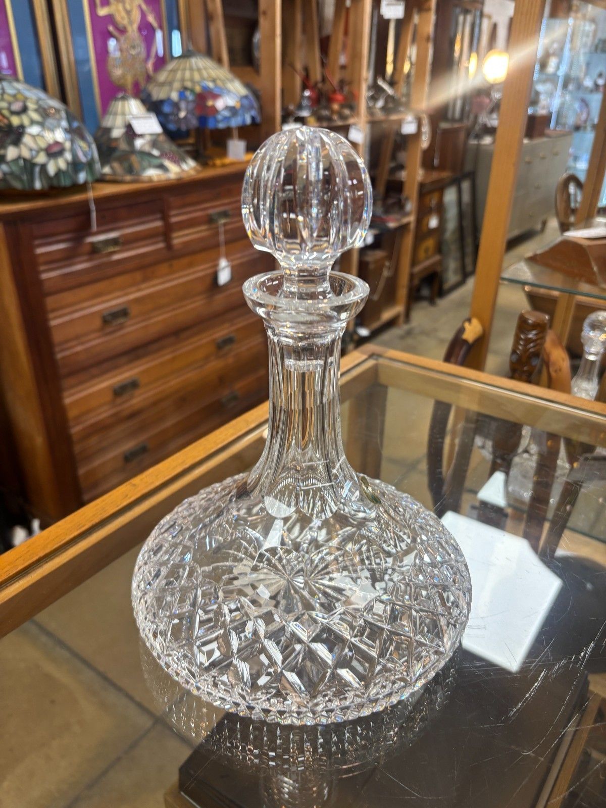 Waterford Crystal Lismore Ships Decanter With Stopper photo vintage