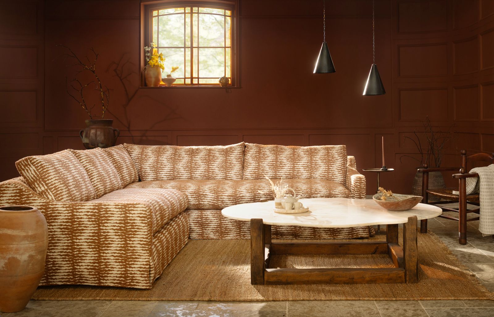 The 'Conrad' L Shaped Skirted Sofa photo for sale