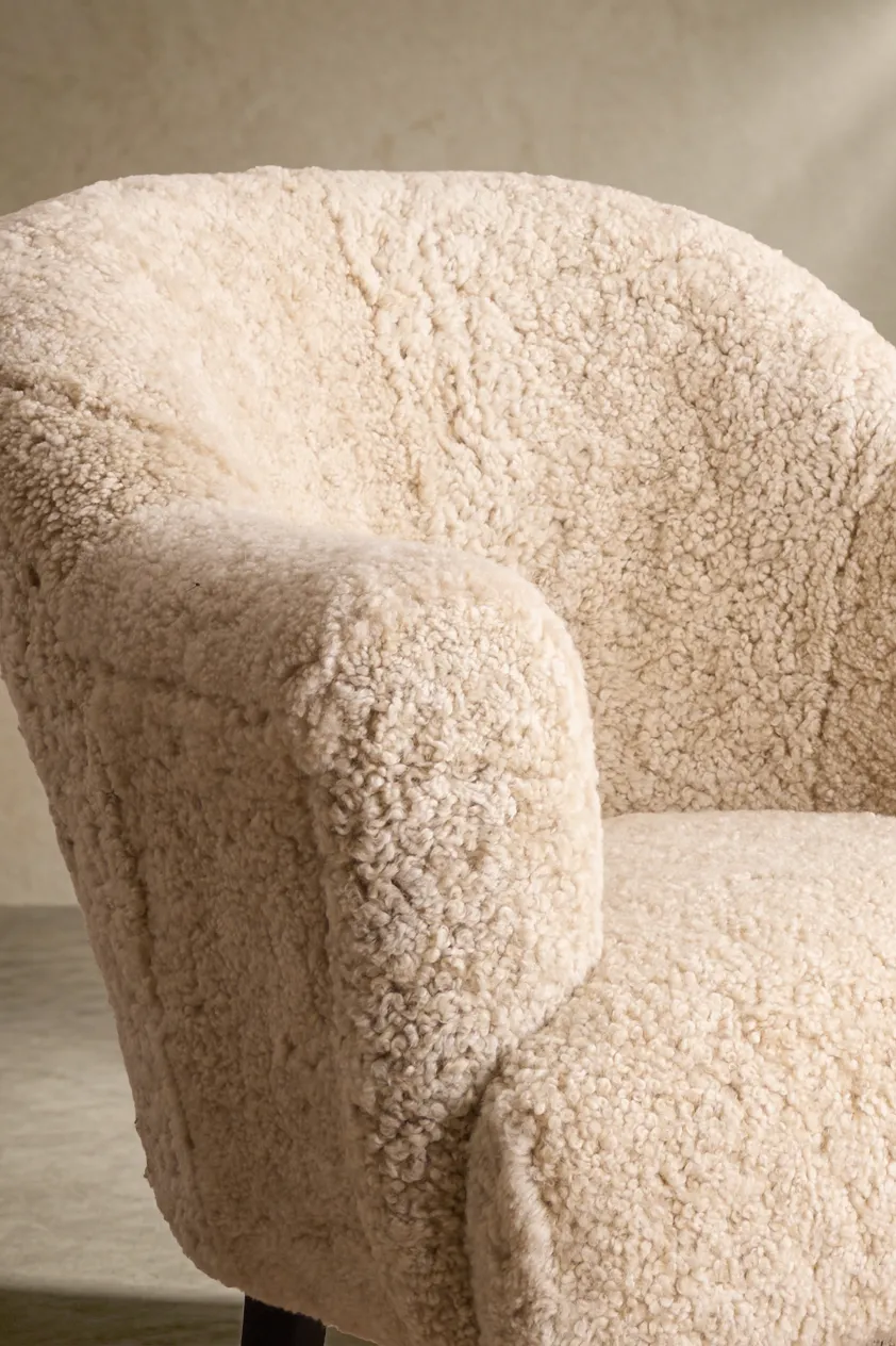 The 'Milo' Sheep Wool Armchair photo for sale