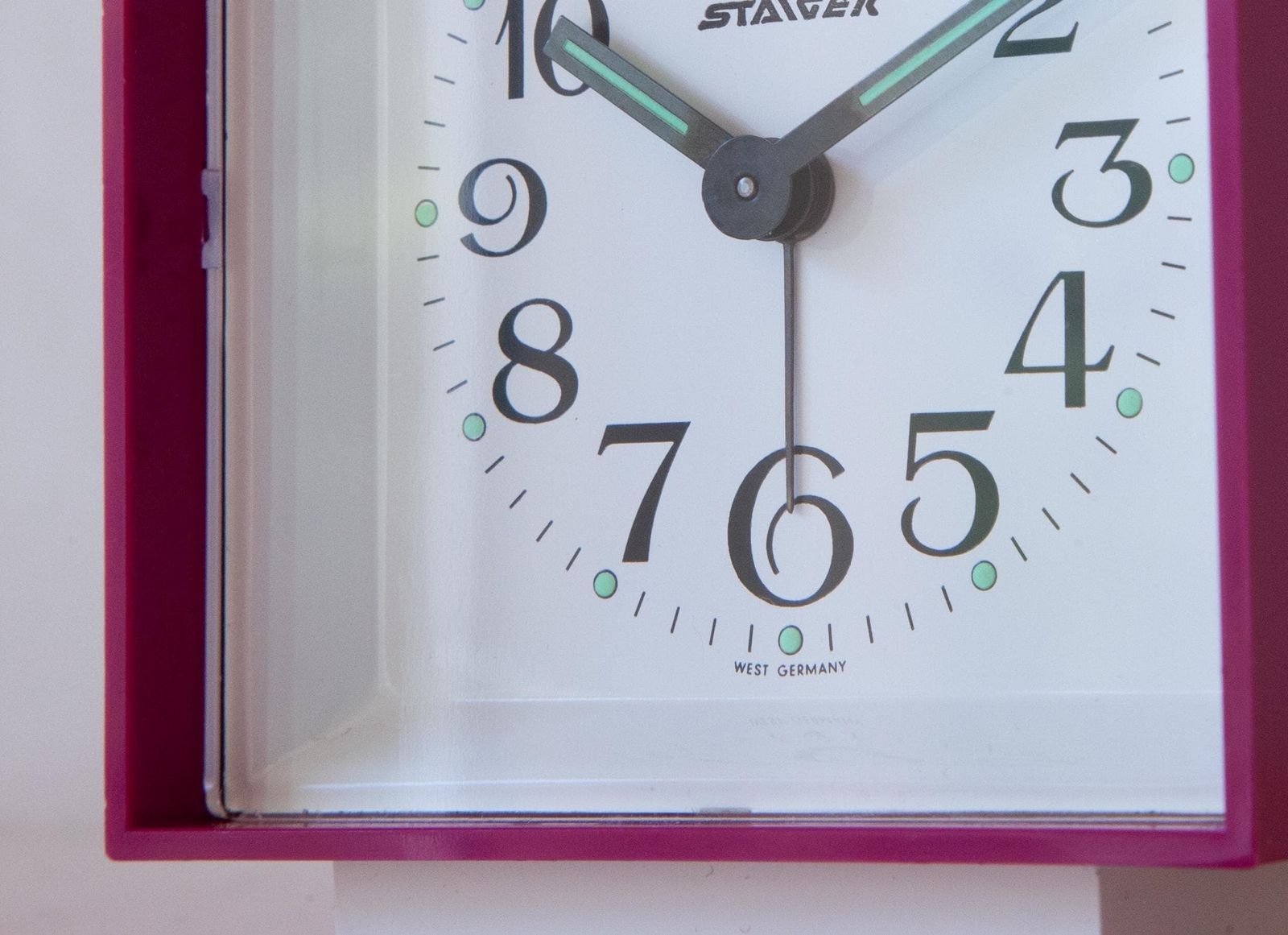 Nos Space Age Staiger Desk Alarm Clock Table Panton Germany Plastic New Mechanical 1970s. photo buy