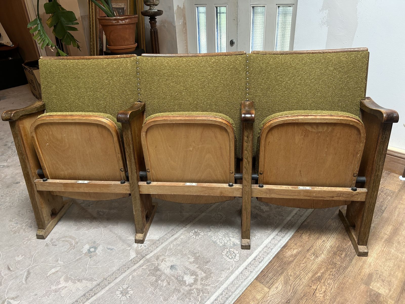 Vintage Mid Century German Cinema/Lecture Chairs (Row Of 3) photo furniture
