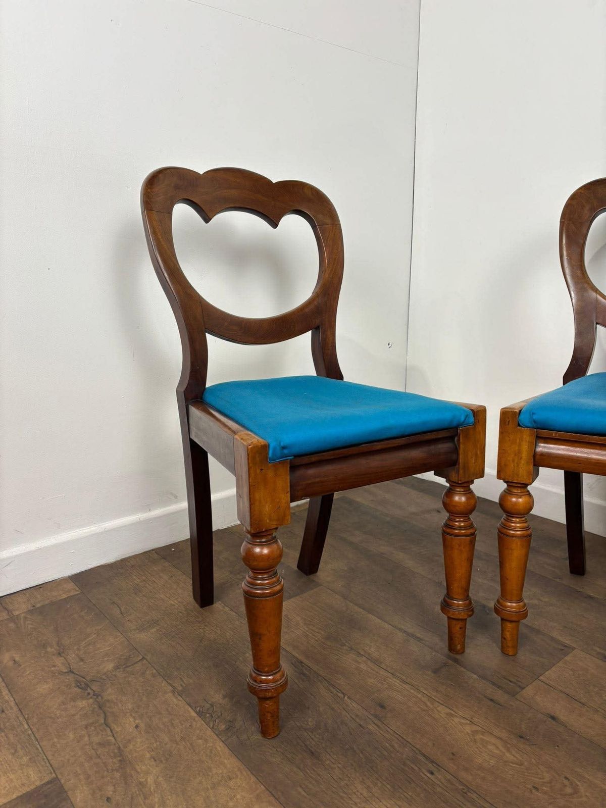 Victorian Pair Of Mahogany Balloon Back Chairs photo 239.0