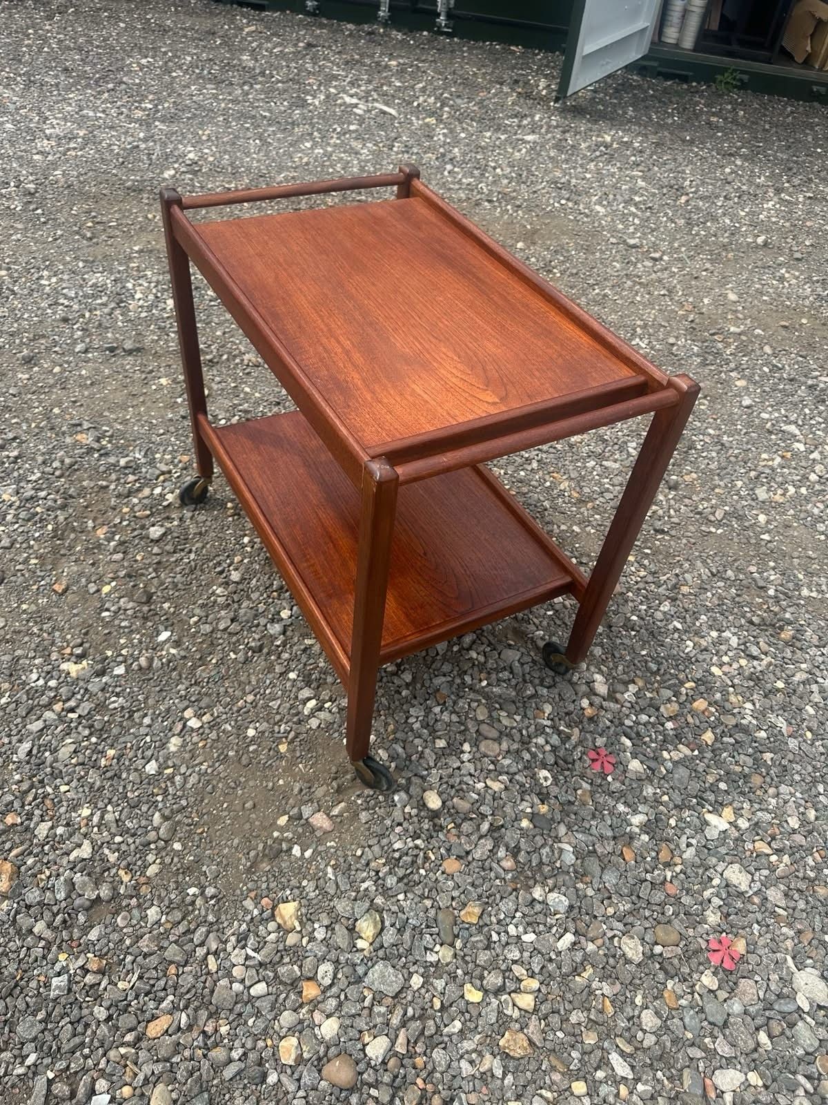 Vintage Mid Century Teak Drinks Trolley Serving Cart Bar Trolley Danish Mcm photo 125.0