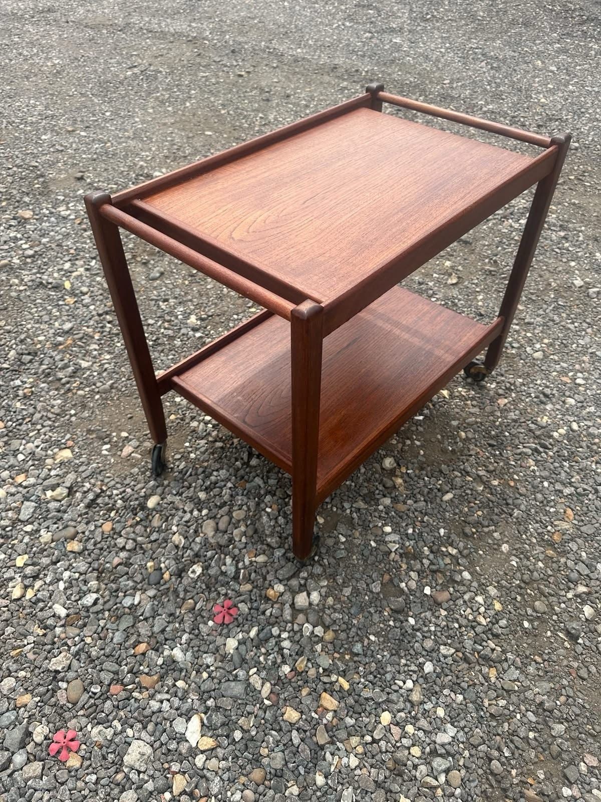 Furniture Vintage Mid Century Teak Drinks Trolley Serving Cart Bar Trolley Danish Mcm photo