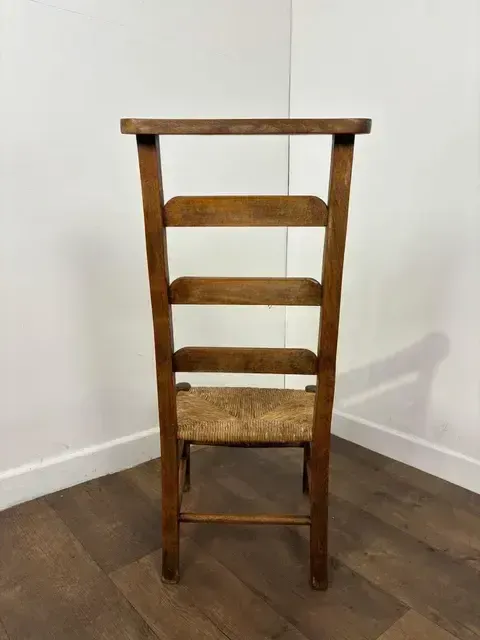 photo furniture Antique Beech Rush Seat Prayer Chair