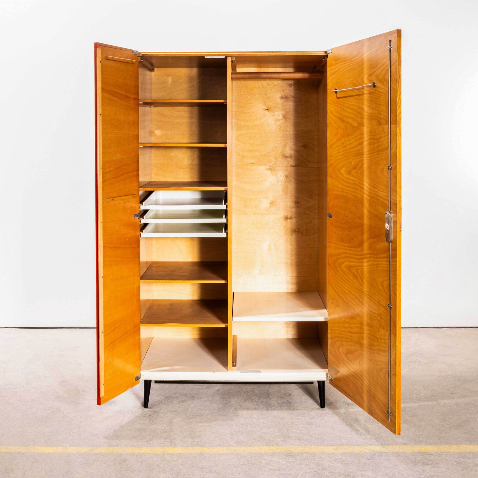 photo for sale 1960's Good Sized Mid Century Red Open Wardrobe