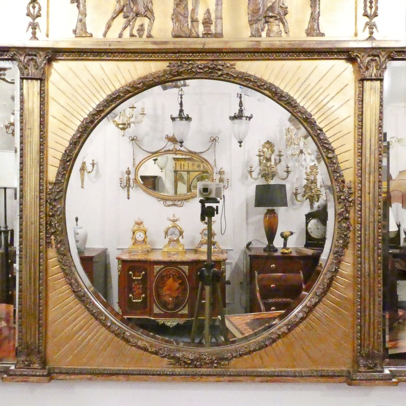 Victorian Gilt Overmantel Wall Mirror In The Regency Style photo furniture