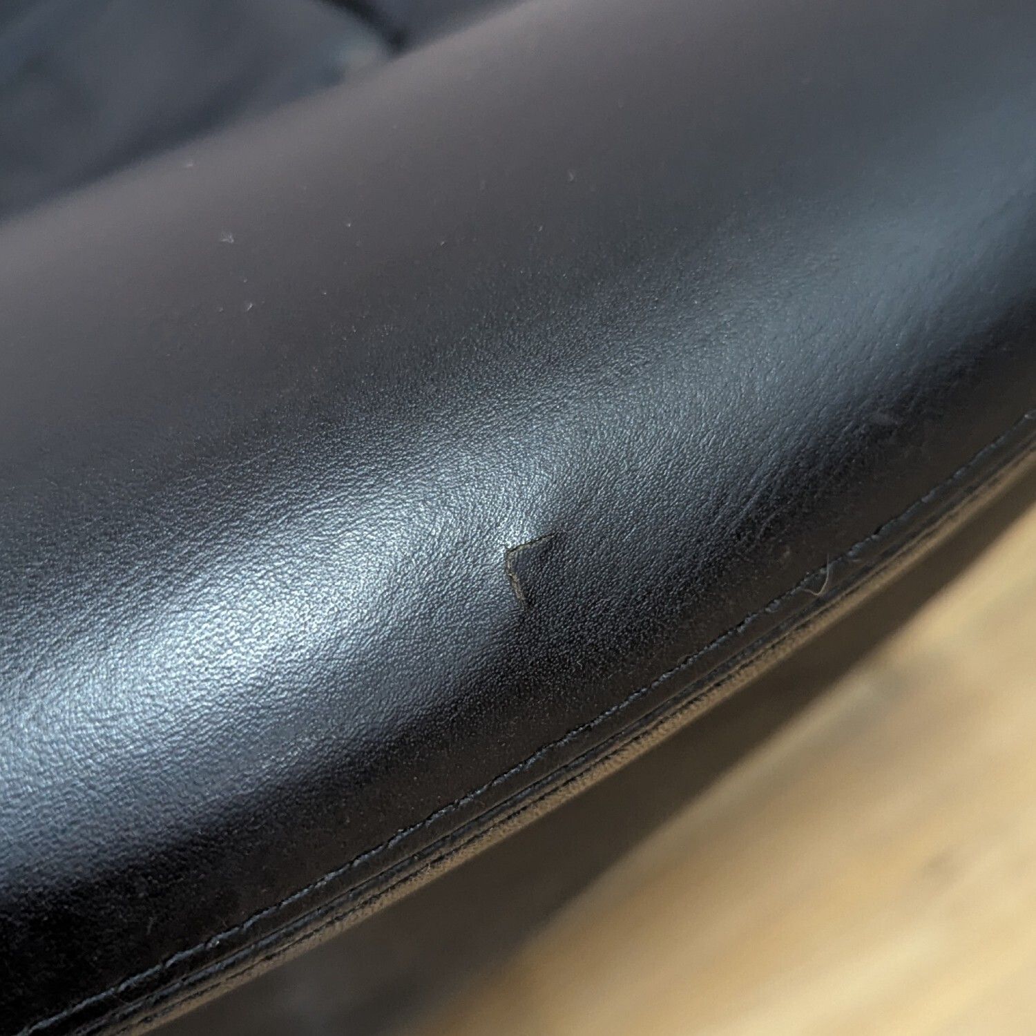 Midcentury Danish Black Leather Swivel Lounge Chair photo 485.0