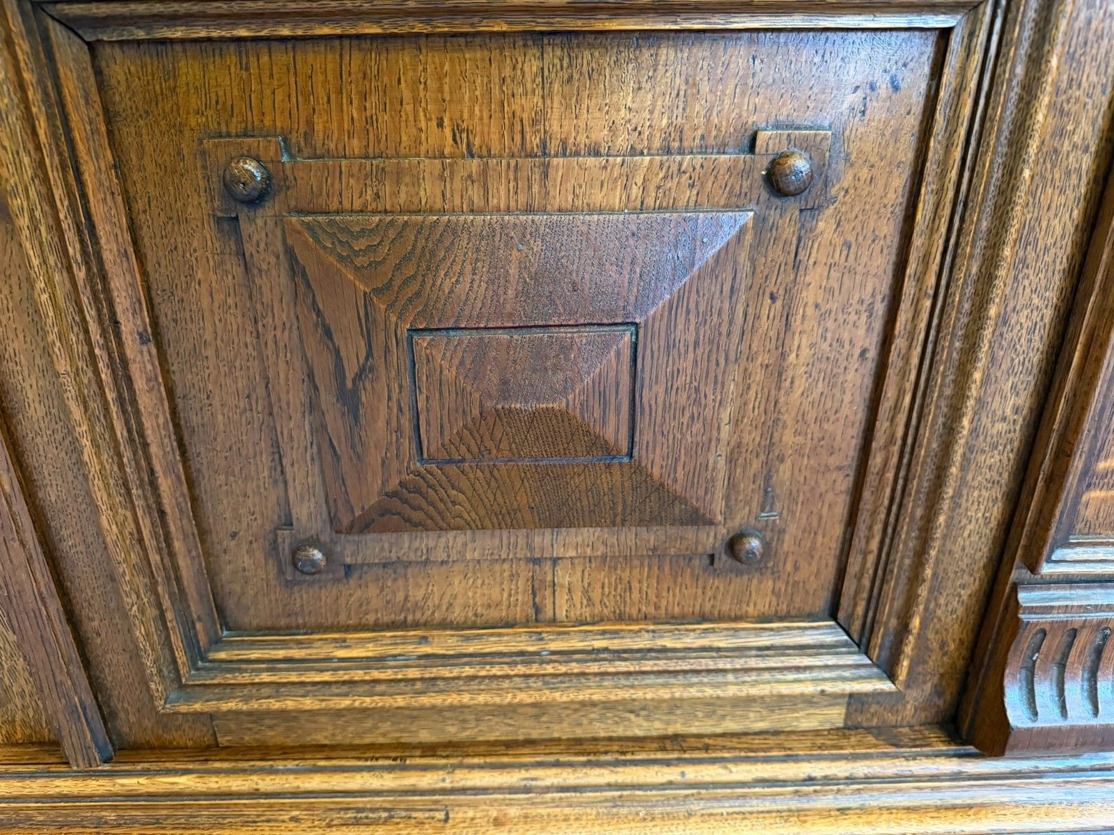 photo for sale Tall French Antique Carved Oak Glazed Bookcase/Cabinet Circa 1890