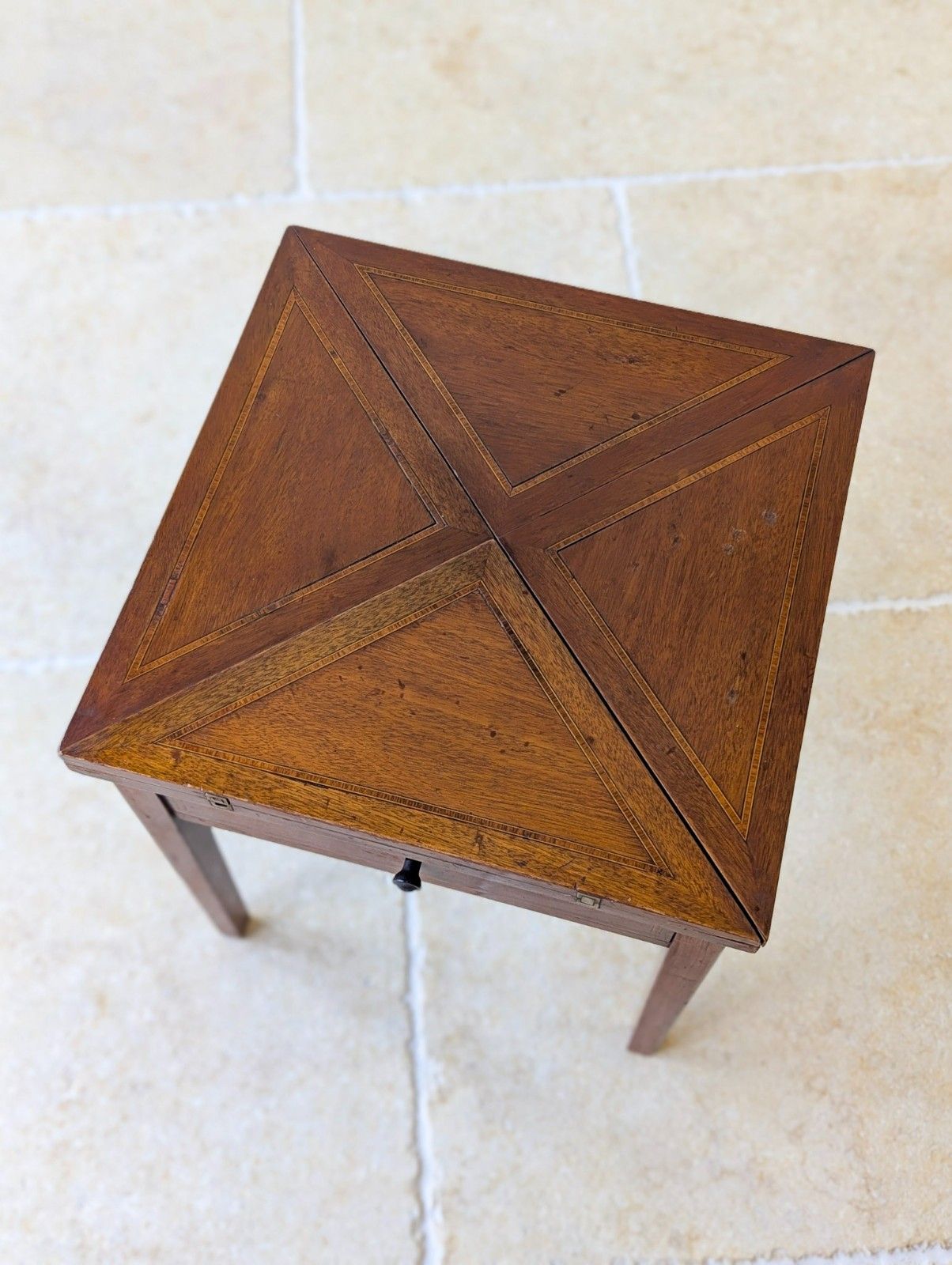 Antique Edwardian Mahogany Diminutive Envelope Card Table C.1910 photo Furniture