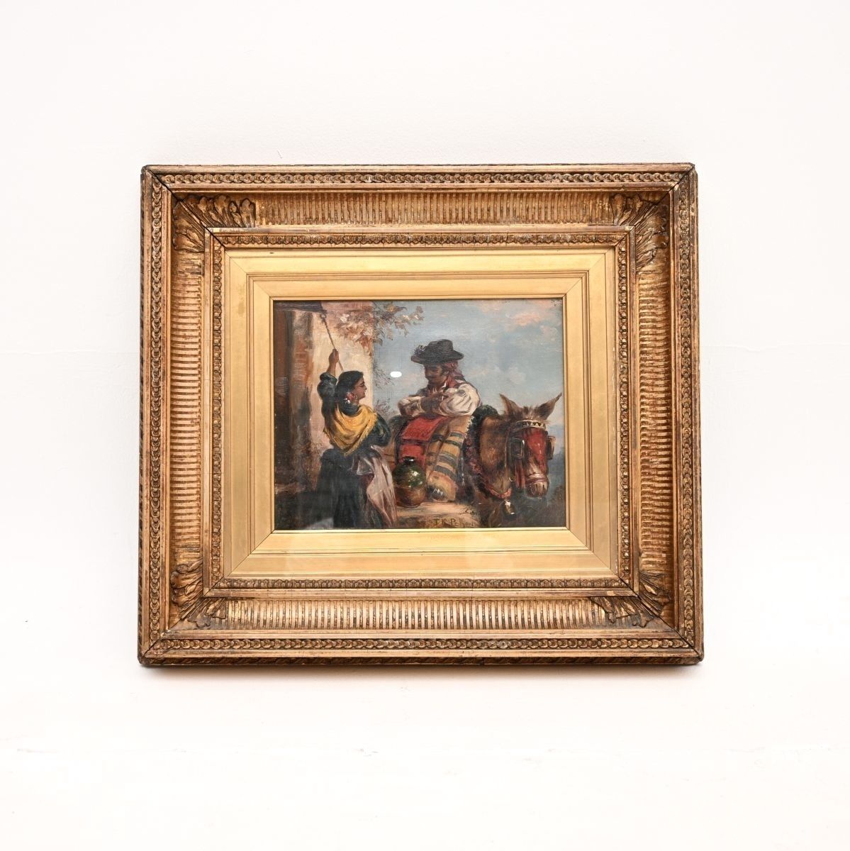 Antique Framed Oil Painting By Thomas Kent Pelham (1831 – 1907)