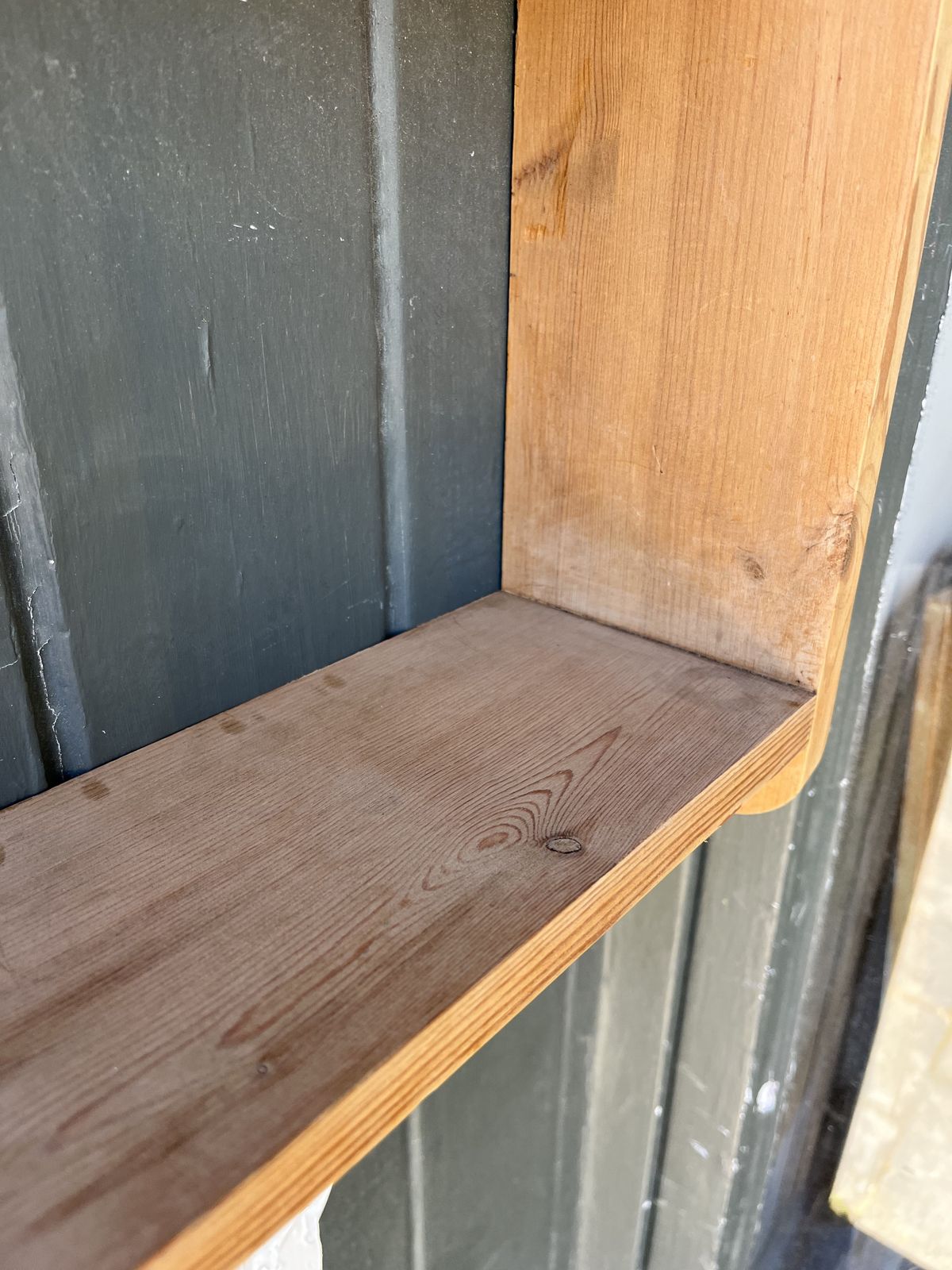 photo furniture Simple Small 1960’s Pine Hanging Wall Shelves