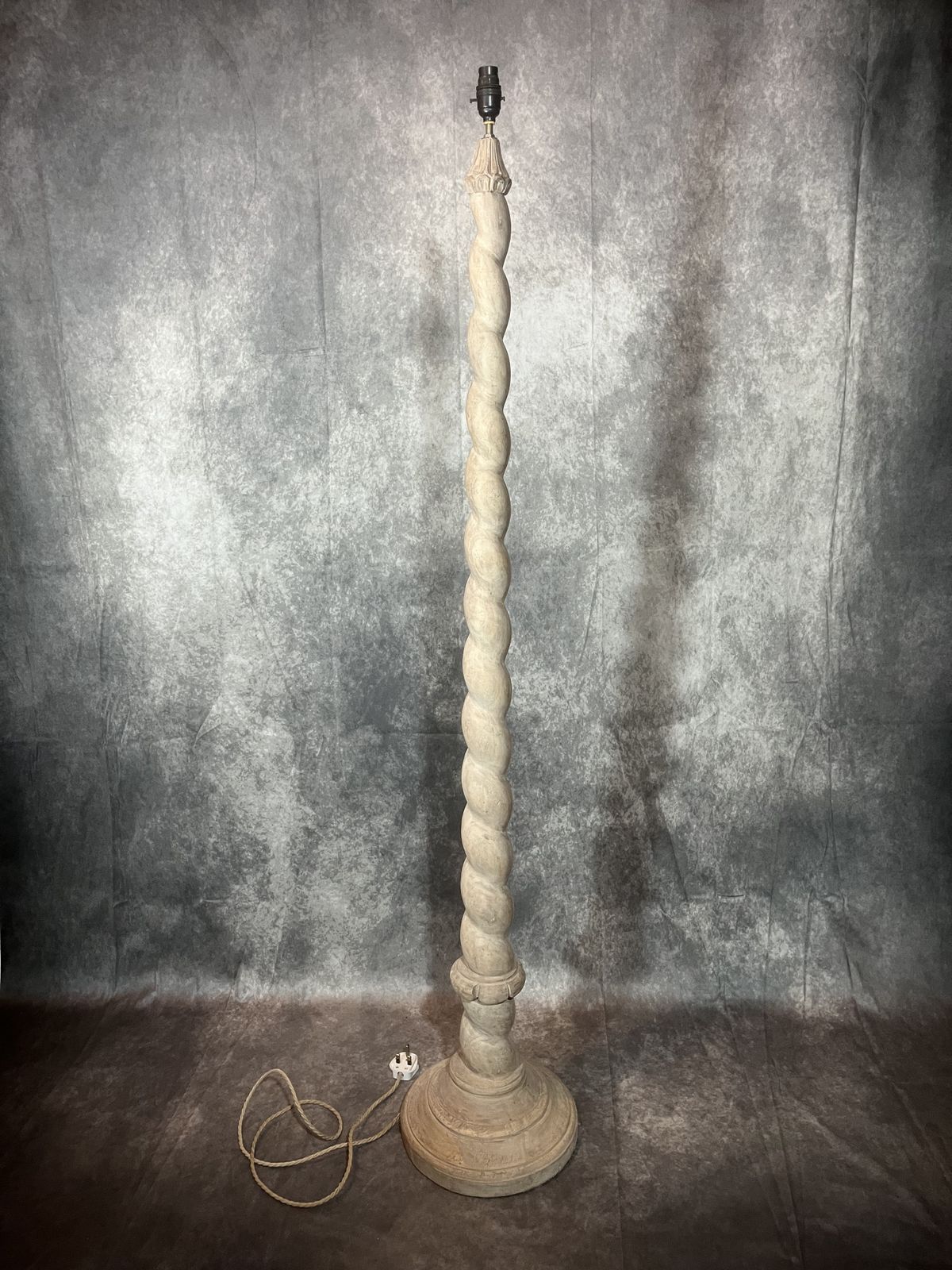 20th Century French Wooden Standing Floor Lamp