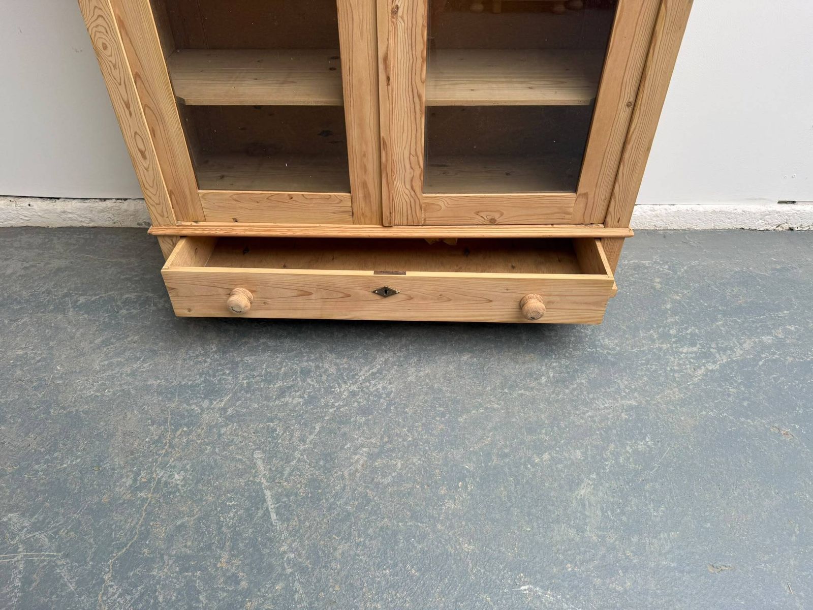 A Fantastic Victorian Pine Glazed Bookcase Cabinet To Wax / Paint photo buy