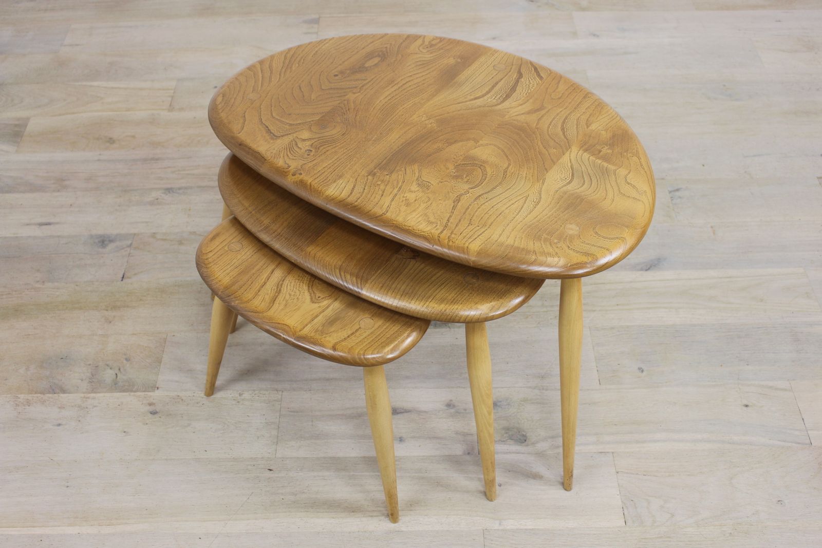 Vintage Ercol Elm Pebble Nest, 1960s photo for sale