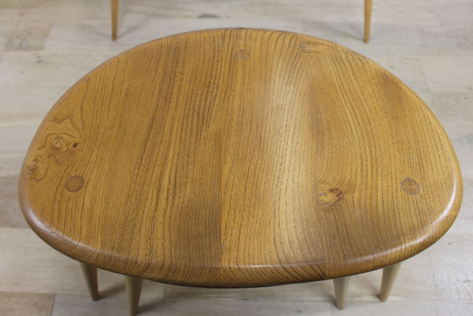 Vintage Ercol Elm Pebble Nest, 1960s photo vintage