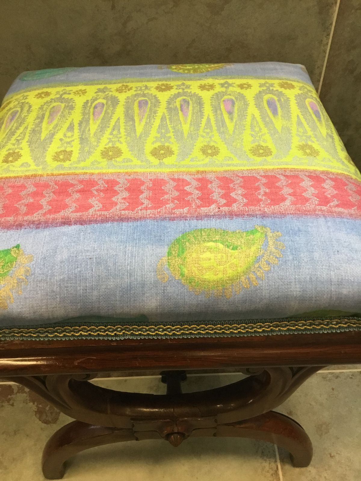 Antique Rosewood Footstool Seat photo for sale