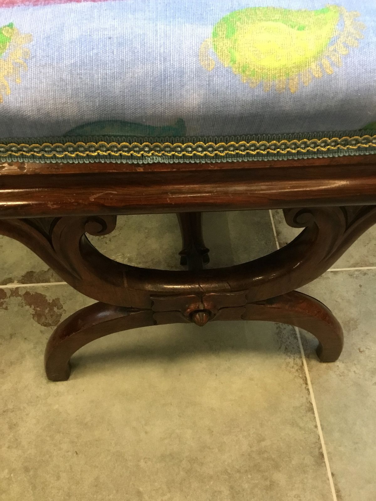Antique Rosewood Footstool Seat photo Furniture