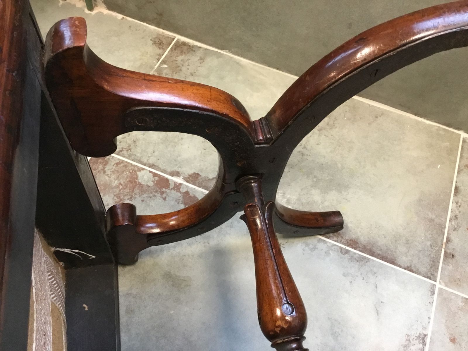 Antique Rosewood Footstool Seat photo vinterior