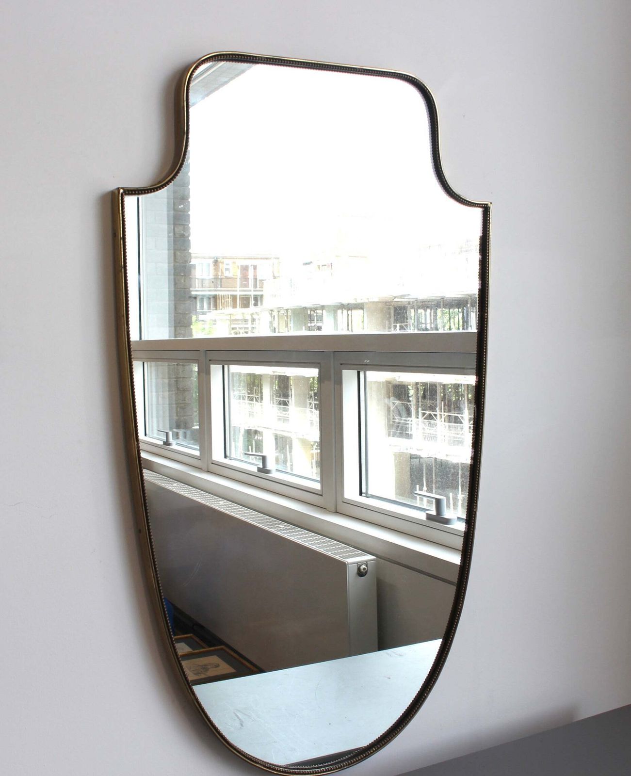 Vintage Italian Wall Mirror With Beading (Circa 1960s)   Large photo furniture