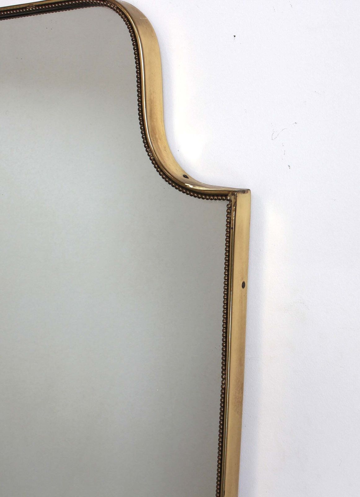photo furniture Vintage Italian Wall Mirror With Beading (Circa 1960s)   Large