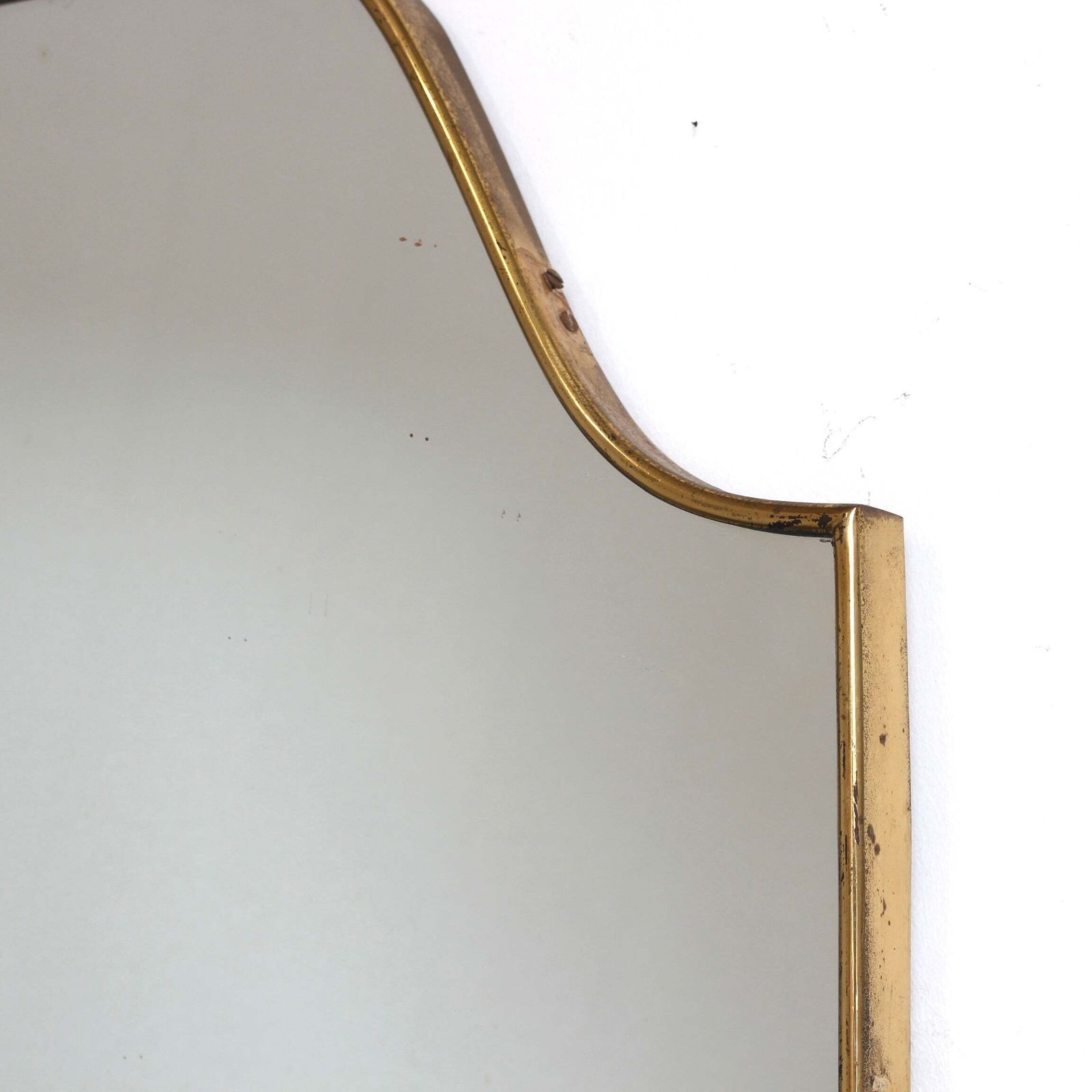 Vintage Italian Wall Mirror With Brass Frame (Circa 1960s) photo vinterior