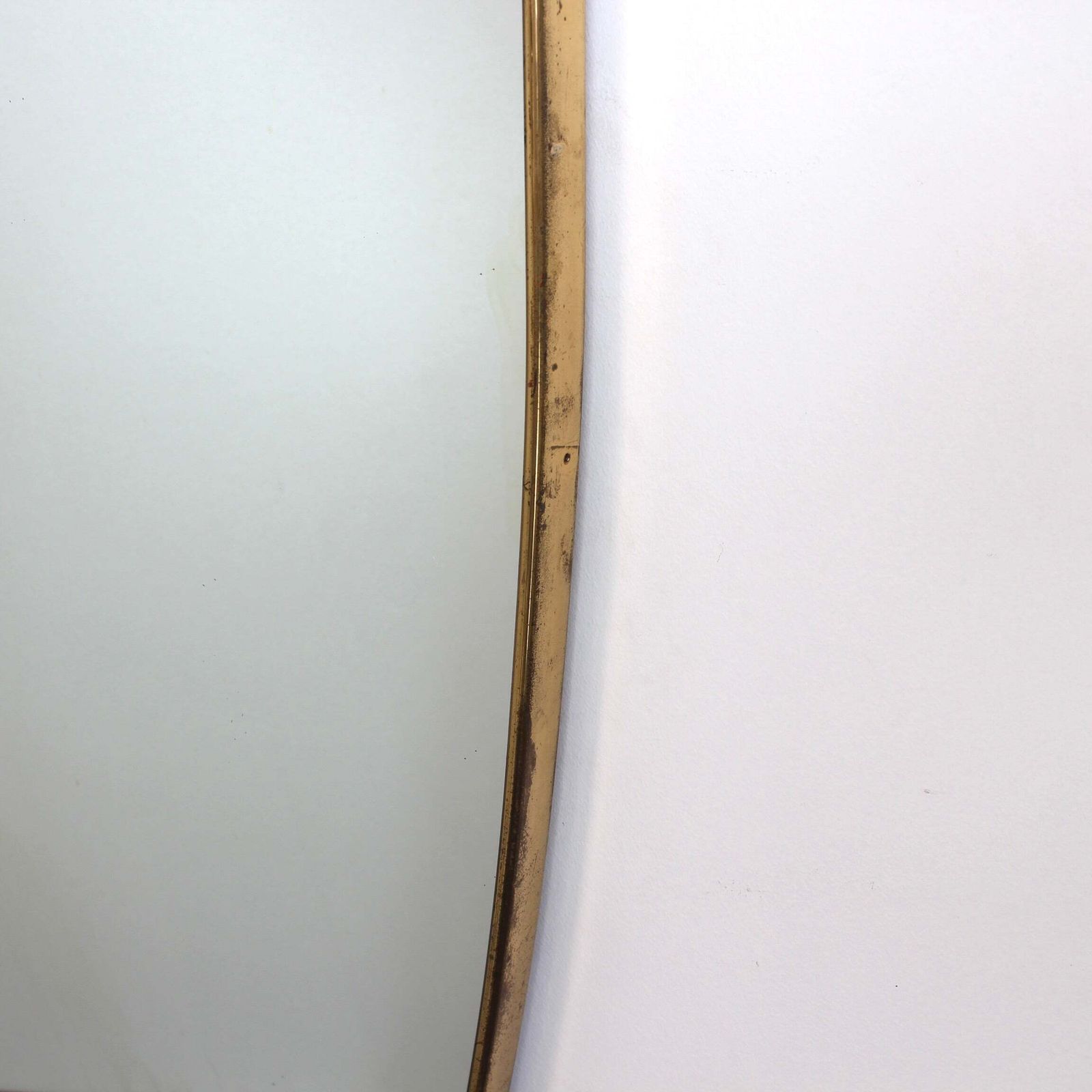 photo for sale Vintage Italian Wall Mirror With Brass Frame (Circa 1960s)
