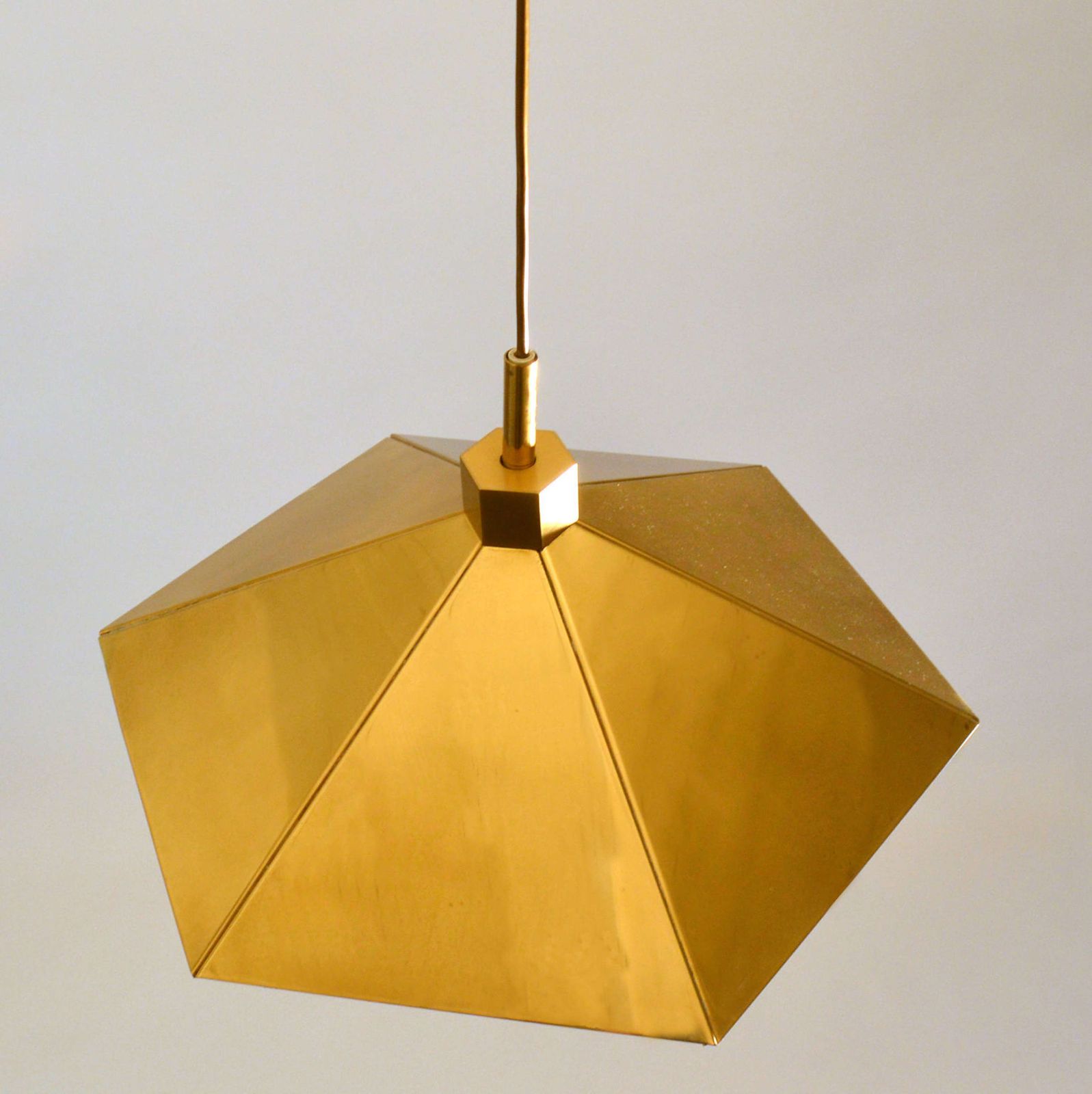 Pair Of Brass Pendant Lamps In Umbrella Shape, Belgium photo furniture