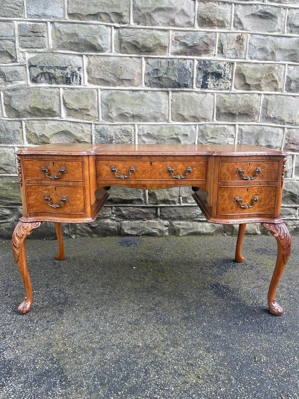 Furniture Antique Burr Walnut Writing Desk photo
