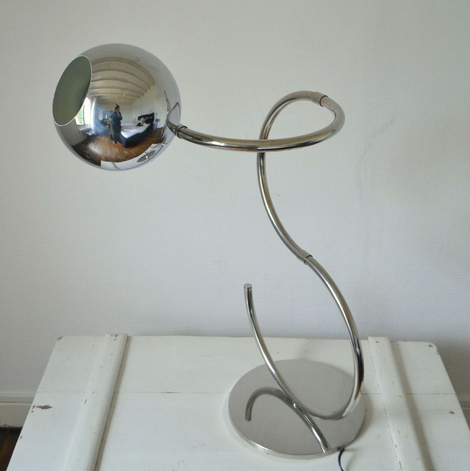 Sculptural Adjustable Reggiani Chrome Floor Lamp Italy 1960's photo 2550.0