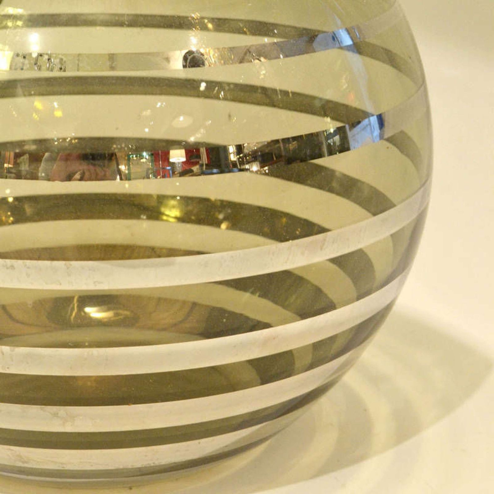 Glass Art Deco Table Lamp With Black Shade photo 750.0