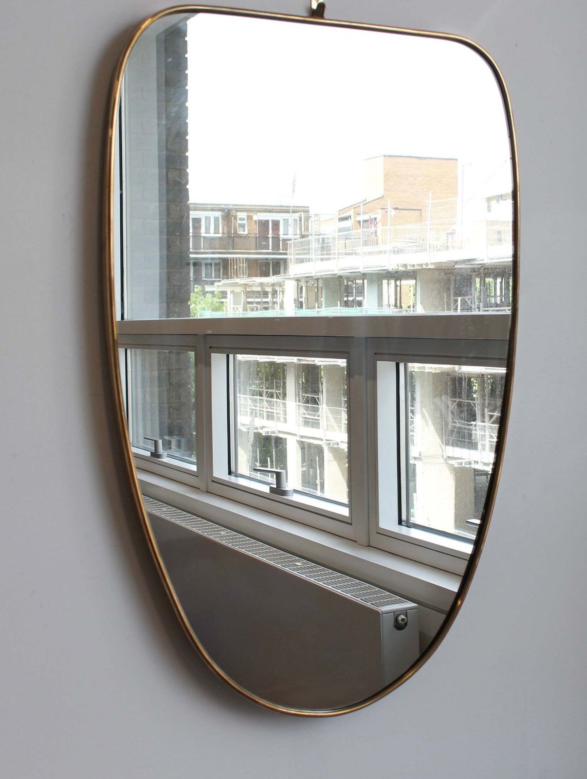 Mid Century Italian Wall Mirror With Brass Frame (Circa 1960s) photo furniture